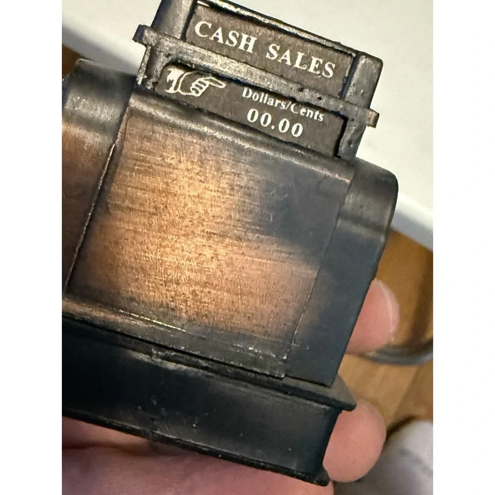Vintage Metal Pencil Sharpener Figural Cash Register Antique Finish Home Decor